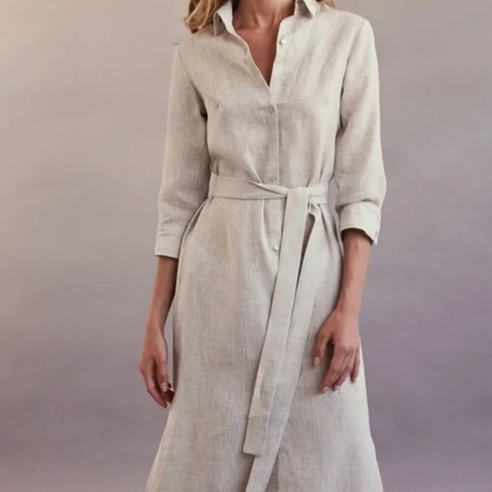 NWT Harshman Bionda Linen Shirt Dress XS